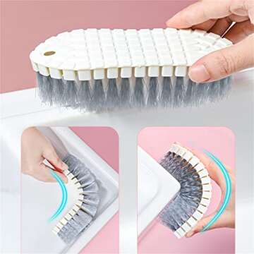 BanFei Multi-Purpose Cleaning Brush - Kitchen, Bathroom & Floor - Nylon & Plastic Bristles - White