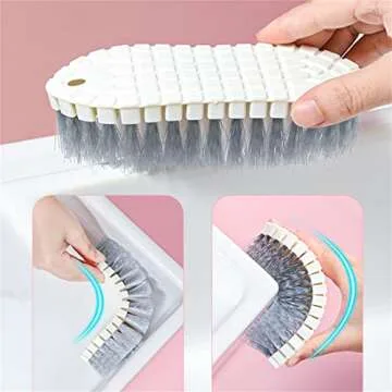 BanFei Multi-Purpose Cleaning Brush - Kitchen, Bathroom & Floor - Nylon & Plastic Bristles - White