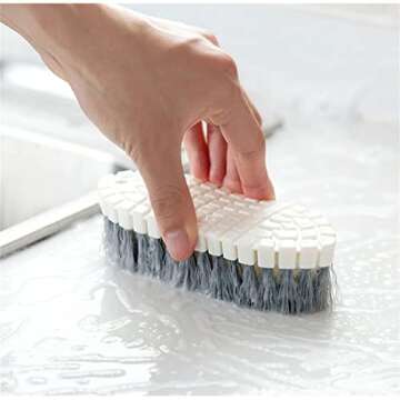 BanFei Multi-Purpose Cleaning Brush - Kitchen, Bathroom & Floor - Nylon & Plastic Bristles - White