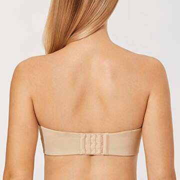 DELIMIRA Women's Strapless Bra Unlined Underwire Minimizer Plus Size Support Taupe Tan 32C