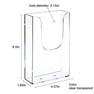 Sovoadur Brochure Holder Wall Mount - Clear Acrylic Literature Holder