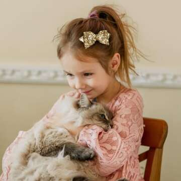 Sparkly Glitter Christmas Hair Bow Clips for Kids