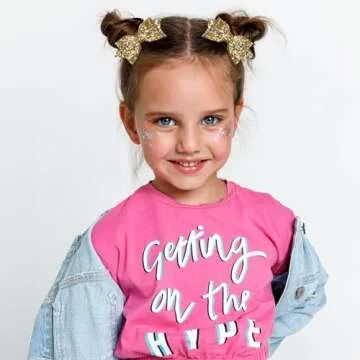 Sparkly Glitter Christmas Hair Bow Clips for Kids