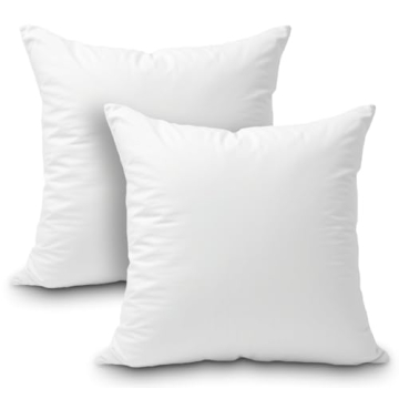 Foamily Throw Pillow Insert 18 x 18 inch (Set of 2) Hypoallergenic 100% Virgin Fiber Bed, Sofa, Couch Decorative Indoor Pillows Made in USA
