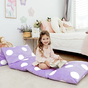 Butterfly Craze Floor Pillow Case, Mattress Bed Lounger Cover, Purple, King Size - Cozy Seating Solution for Kids & Adults, Recliner Cushion, Perfect for Reading, TV Time (Pillow Not Included)