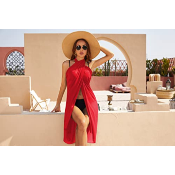 Ekouaer Sarong Wrap Lightweight Sheer Beach Cover-up
