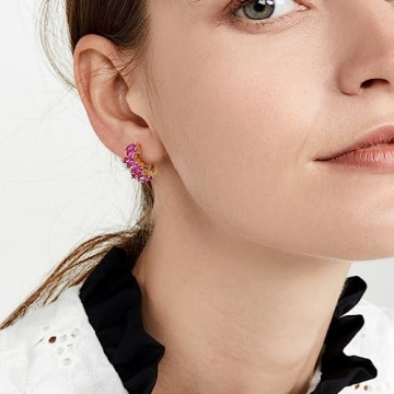 Trendy Pink Huggie Hoop Earrings for Women - Me&Hz