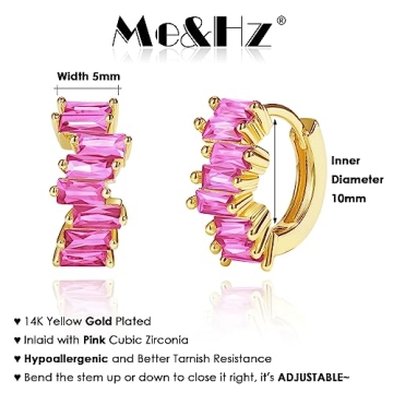 Trendy Pink Huggie Hoop Earrings for Women - Me&Hz