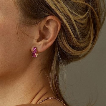 Trendy Pink Huggie Hoop Earrings for Women - Me&Hz