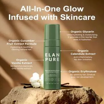 Elan Pure Non Toxic Self Tanner - Hydrating Organic Foam