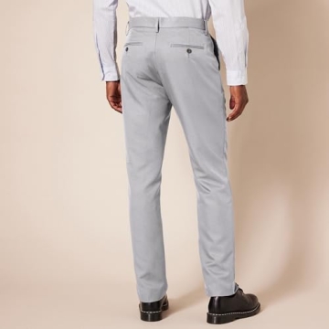 Amazon Essentials Men's Slim-Fit Flat-Front Dress Pant in Light Grey