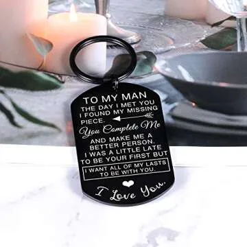 My Man Keychain for Men Romantic Gift for Husband
