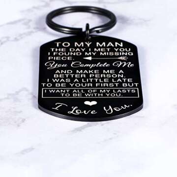 My Man Keychain for Men Romantic Gift for Husband