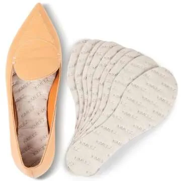 KIMEEZ FOOTPALM Disposable Shoe Liner for Sweaty Feet Pre-Cut No Show Sock Insert for Women & Men Mo...