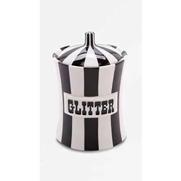 Jonathan Adler Glitter Canister - Stylish Black/White Storage Solution