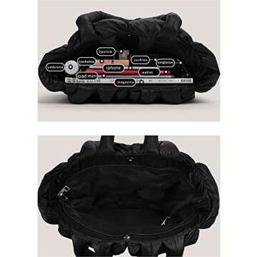 BDSX Large Lightweight Quilted Tote Bag for Women