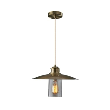 Adesso Kieran Pendant Light - Antique Brass Vintage Style - For Any Room