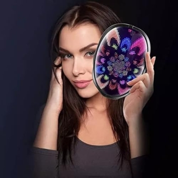 TrendyNow365 Rechargeable LED Halloween Mask with Bluetooth, Programmable with Shining Mask App, Face Changing Cosplay, Party, Christmas