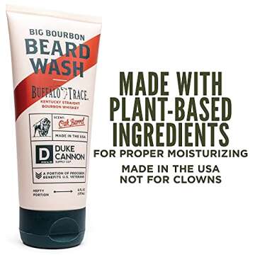 Duke Cannon Big Bourbon Beard Wash 6 Oz - Plant-Based Strength & Softness