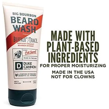 Duke Cannon Big Bourbon Beard Wash 6 Oz - Plant-Based Strength & Softness