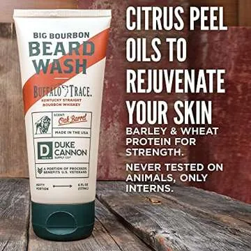 Duke Cannon Big Bourbon Beard Wash 6 Oz - Plant-Based Strength & Softness