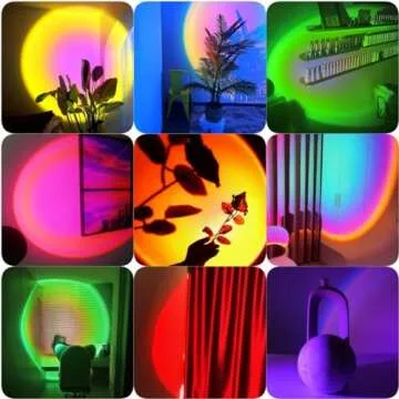QUIGO Sunset Lamp Projector - LED Lights for Bedroom Night Light with 360° Rotation