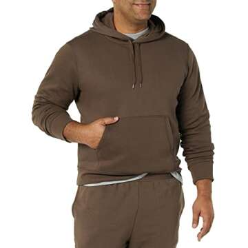 Amazon Essentials Men's Sweatshirt Hoodie, Brown, Medium, Big & Tall Options Available