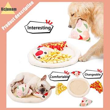 Snuffle Mat for Dogs, Removable Pizza Shape Pet Dog Feeding Mats, Dog Puzzles for Smart Dogs, Interactive Dog Toys for Large Dogs, Anti-Choking Slow Food Training(Pizza)