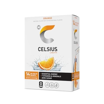 CELSIUS Zero Sugar On-the-Go Powder Stick 14pk Orange