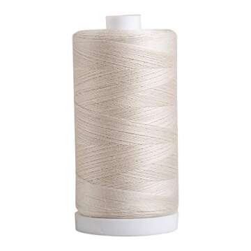 Connecting Threads Cream 100% Cotton Thread for Sewing, Quilting, and Crafting - 50-Weight - 1200 Ya...