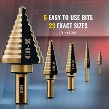 ZELCAN Step Drill Bits Set for Ultimate DIY Projects