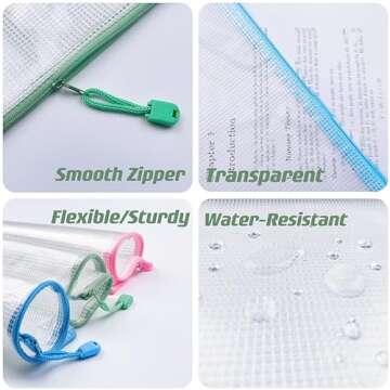 Oaimyy 18 Pcs Plastic Mesh Zipper Pouches for Storage