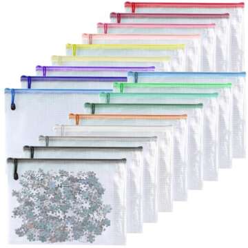Oaimyy 18 Pcs Plastic Mesh Zipper Pouches for Storage