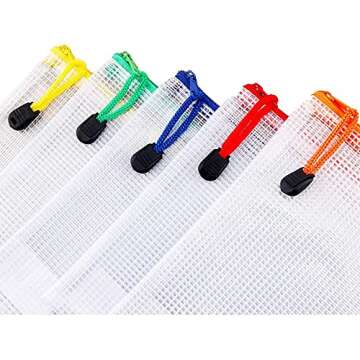 Oaimyy 18 Pcs Plastic Mesh Zipper Pouches for Storage