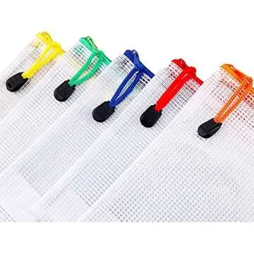 Oaimyy 18 Pcs Plastic Mesh Zipper Pouches for Storage