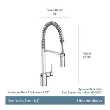 Moen Align Brushed Gold Motionsense Wave Sensor Touchless One Handle Pre-Rinse Farmhouse Spring Kitchen Faucet, 5923EWC