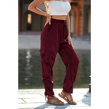 PRETTYGARDEN Women's Satin Jogger Pants Casual High Waist Long Lounge Pant Trousers with Pockets (Z_...