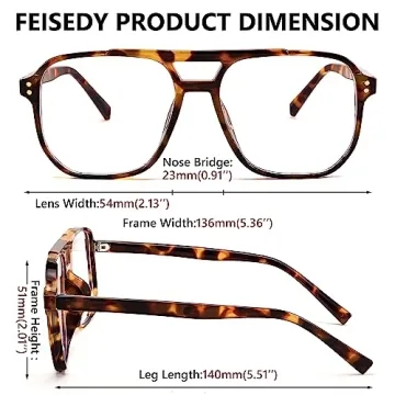 FEISEDY Stylish Blue Light Blocking Computer Glasses for All