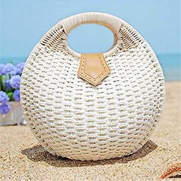 Hand-woven Straw Shell Bag - Retro Summer Favorite