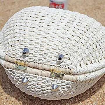 Hand-woven Straw Shell Bag - Retro Summer Favorite