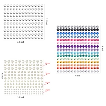 DIY Rhinestone Pearls Stickers for Makeup Crafts Decorations