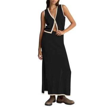 Pink Queen Women's 2 Piece Maxi Skirt Set for Summer Style