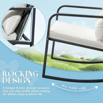 Stylish Flamaker Patio Rocking Chair Set for Outdoor Comfort