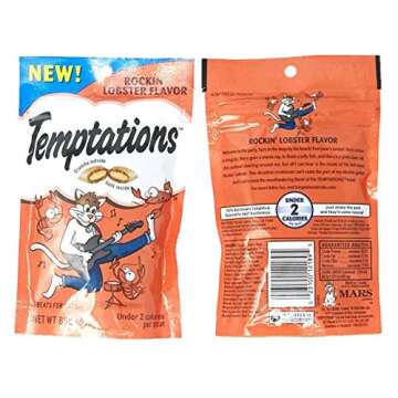 Temptations Cat Treats Variety Pack Bundle of 4 Flavor Pouches (Rockin? Lobster, Shrimpy Shrimp, Tem...