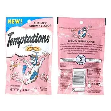 Temptations Cat Treats Variety Pack Bundle of 4 Flavor Pouches (Rockin? Lobster, Shrimpy Shrimp, Tempting Tuna, Tantalizing Turkey; 3 oz Each)