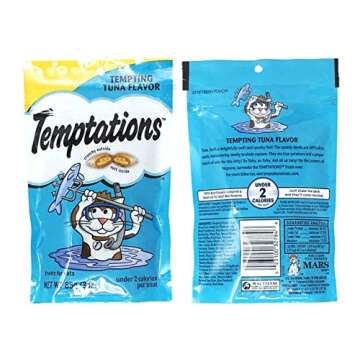 Temptations Cat Treats Variety Pack Bundle of 4 Flavor Pouches (Rockin? Lobster, Shrimpy Shrimp, Tempting Tuna, Tantalizing Turkey; 3 oz Each)