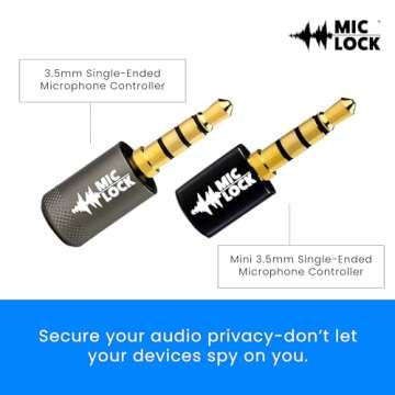 Mic-Lock 3.5mm for Headphone Port - Microphone Audio and Data Security - Privacy Protector for Lapto...