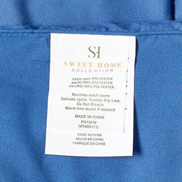 Sweet Home Collection 7 Piece Comforter Set Bag Solid Color All Season Soft Down Alternative Blanket & Luxurious Microfiber Bed Sheets, Royal Blue, Full