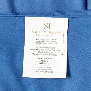 Sweet Home Collection 7 Piece Comforter Set Bag Solid Color All Season Soft Down Alternative Blanket & Luxurious Microfiber Bed Sheets, Royal Blue, Full