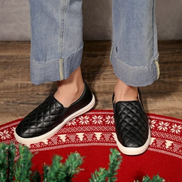 Shop STQ Women’s Comfort Loafers EleeS Quilted Sneakers